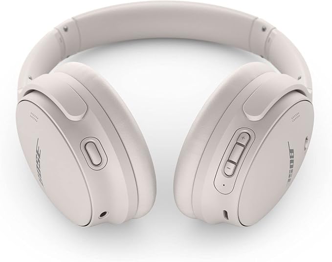Bose QuietComfort 45 Noise Canceling Bluetooth Headphones (White Smoke) (Renewed)