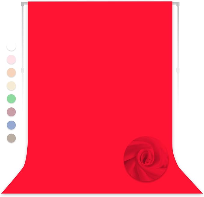 Red Backdrop for Photoshoot, Professional Photo Backdrop Background Curtain for Product Photography, Portraits, Wedding, Party, Live Streaming Video Recording 5X7 FT (Background Only)