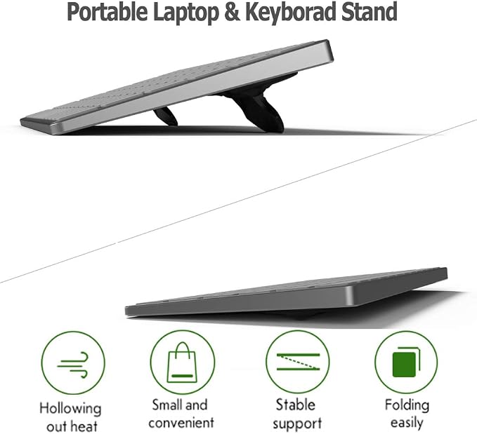 CQ Portable Invisible Laptop Stand for Desk, Ergonomic Computer Keyboard Riser Stand, 2PCS Repeatable Self-Adhesive Laptop Feet, Mini Foldable Laptop Cooling Pad