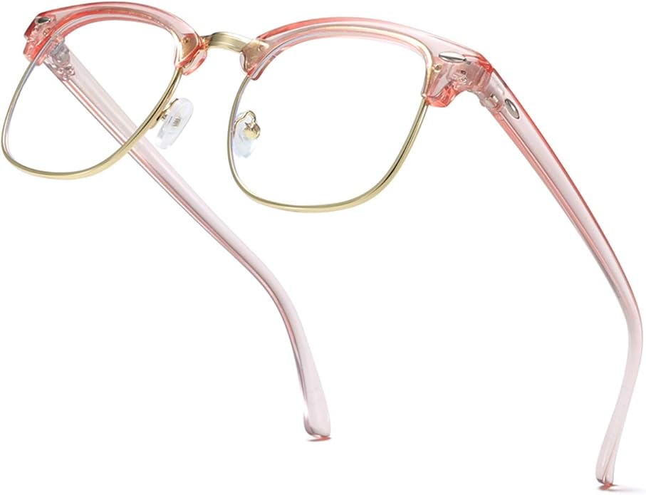 Fashion Vintage Classic Semi-Rimless Half Frame Clear Lens Glasses