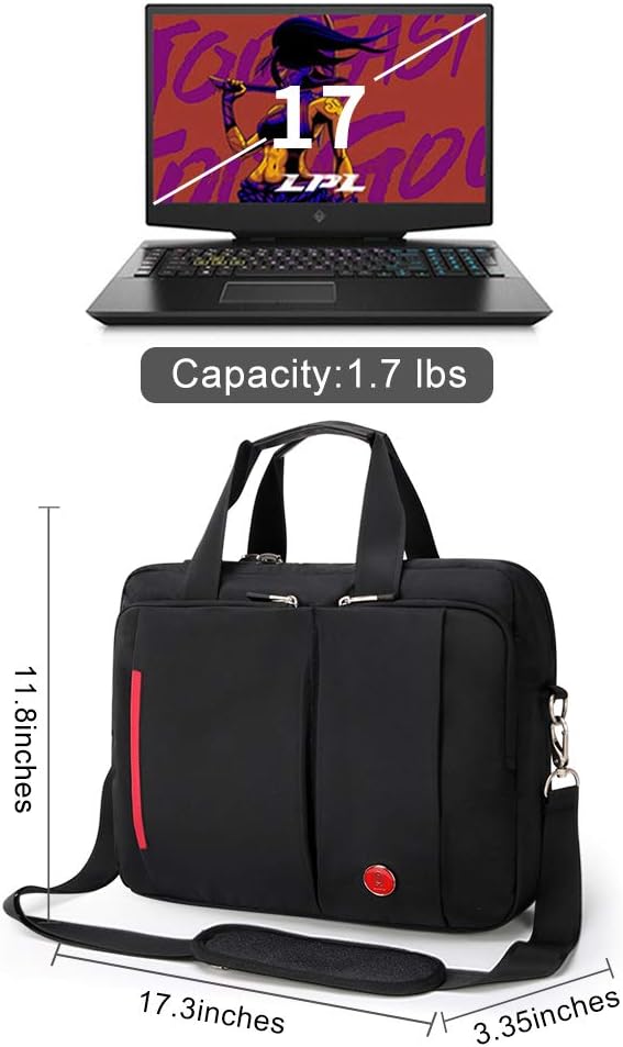 Omnpak 17 inch Laptop Bag, Laptop Briefcase with Combination Lock, Anti Theft Business Office Bag,Satchel Bags for Men,Water-Repellent Gaming Computer Bag for Women Locking Notary Bag, Hippa Bag