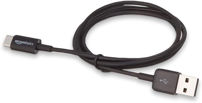 Amazon Basics USB-C to USB-A 2.0 Male Cable - 3 feet (0.9 meters) - Black, 24 Pack of 5, 120 count total, Black