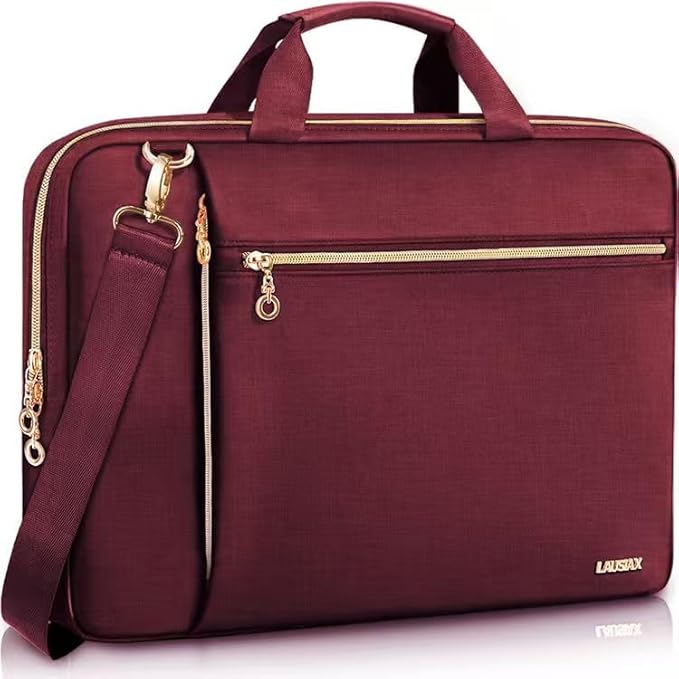 Laptop Case Bag Women Men Computer Sleeve Compatible with MacBook/Dell/HP/Acer/ASUS/LG, Waterproof Shoulder Carrying Briefcase, Red, 17-17.3 Inch