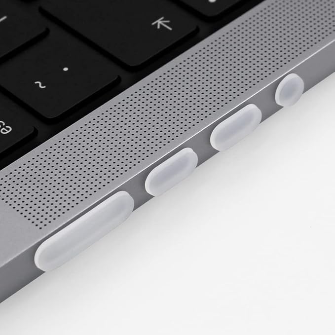 ProElife 7 Pcs Anti Dust Dirt Plug Cups Set for 2026-2021 MacBook Pro 14/16 inch M5 M4 M3 M2 M1 Pro/Max (A3426/A3428/A3434/A3112) Accessory Silicone Anti Dirt Protective Cover (Semi-Transparent)