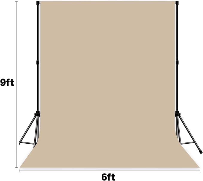 Photo Backdrop Beige Fabric Professional Photography Solution 6x9ft Seamless Design Eliminate Wrinkles Baby Shower Pregnant Women Shooting Scene Background