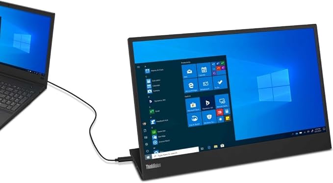 Lenovo ThinkVision M15 15.6" Full HD WLED LCD Monitor - 16:9 - Raven Black