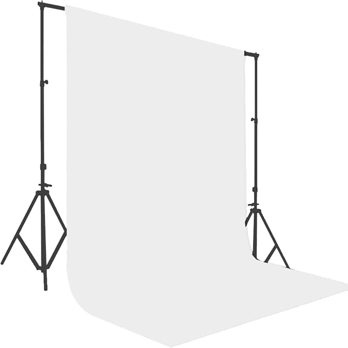 King Mills 10x10 ft White Backdrop Curtain for Photography, Also Serving as Background for Golf Simulators for Home, Streaming Backdrop, Podcast Background, Zoom Backdrop.
