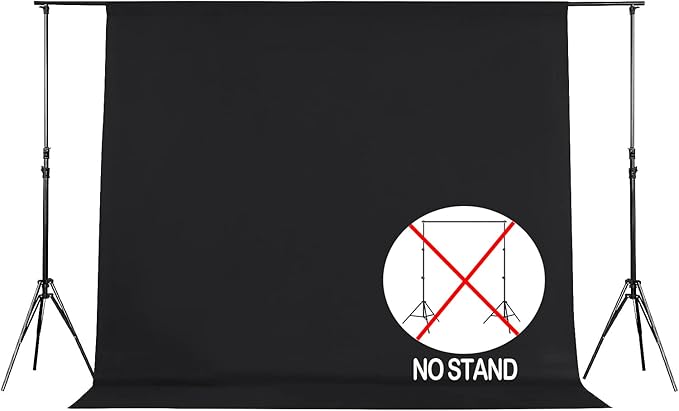 Joccun 7X10FT Black Backdrop Background for Photography,Polyester Backdrop Curtain Background Screen for Photography,Photoshoot,Video Recording,Studio(7X10ft,Black)