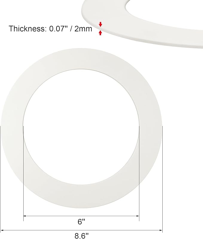 24 Pieces Trim Goof Rings for 6" Recessed Lights, Plastic Ceiling Light Goof Rings to Cover and Clean up Unsightly Drywall, Mis-Cuts or Oversized Holes