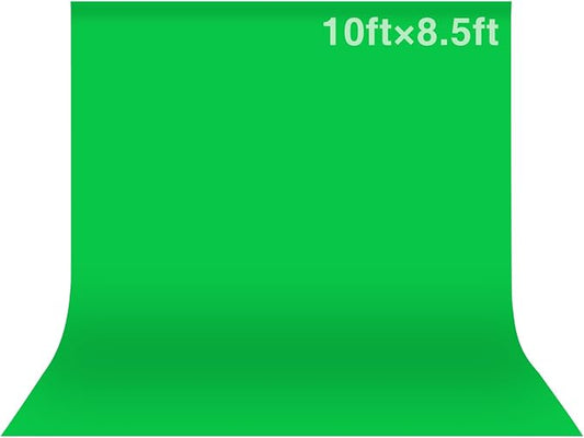 Green Screen Backdrop, 10x8.5ft (WxH) Photography Chromakey Greenscreen Background, Polyester Collapsible Green Backdrop Curtain for Streaming, Meeting, Photo Studio, Video Recording