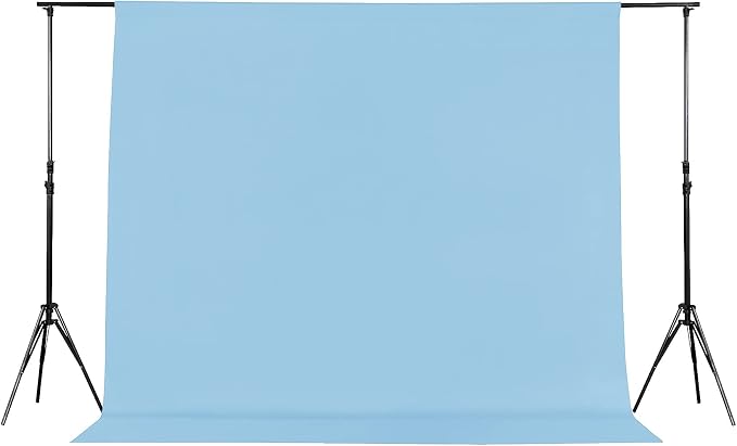 Joccun 6X9 FT Light Blue Backdrop Background for Photography,Polyester Backdrop Curtain Background Screen for Photography,Photoshoot,Video Recording,Studio(6X9ft,Light Blue)
