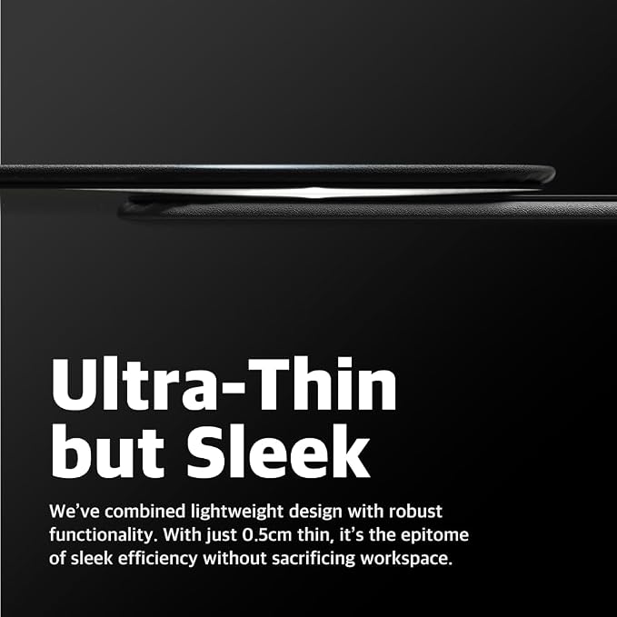 POUT H3 Wireless Charging Mouse Pad – Qi-Enabled Fast Charger Built into Sleek Desk Mat, Compatible with Phones, Earbuds & More(Dust Gray)