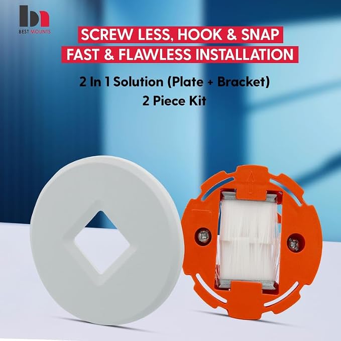 2 Pack Screw less Brush wall plate cable pass through with Brackets - In Wall Cable Management kit - Snap-on Single Gang Wall Cover Plate for Low Voltage Cables - TV Cord Hider for Wall Mounted TV
