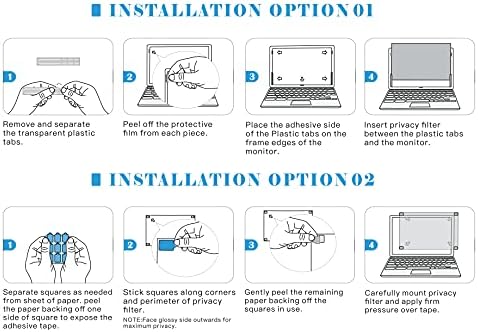 FILMEXT Laptop Privacy Screen 15.6 inch Privacy Screen Filter for Laptop 15.6" Asus/15.6" Acer/15.6HP/Dell/Toshiba 16:9, Anti-Spy,Anti-Glare Anti Blue Light-with Matte/Glossy surface