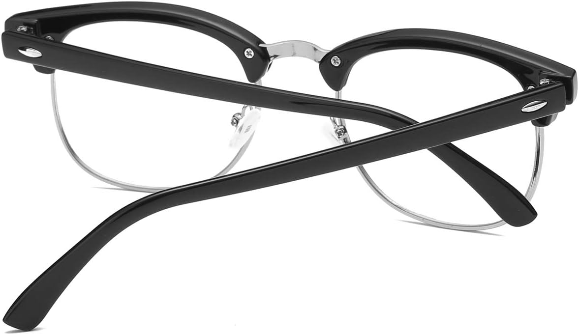 Fashion Vintage Classic Semi-Rimless Half Frame Clear Lens Glasses