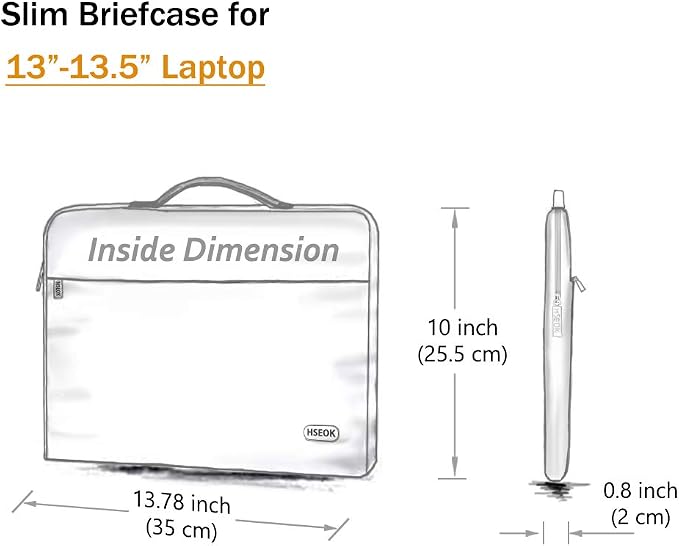 Hseok Laptop Sleeve 13-14 Inch Case Briefcase Compatible with MacBook Neo Pro 14 M5/M4/M3/M2/M1, All Models 13.3 Mac Air/Pro, XPS 13 14, Most Popular 13"-14" Notebooks,B01K01