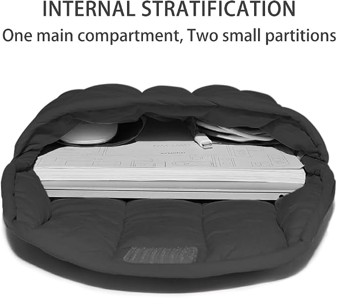 Puffy Laptop Sleeve 13-14 Inch Black, Protective Carrying Case for Men and Women, Cute Case Bag Compatible with 13 and 14 Inch Laptops, for MacBook Air M2, Asus/Dell Xps in Cover