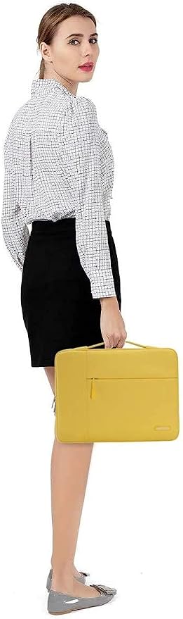 MOSISO Laptop Case 16 inch, 15-15.6 inch Laptop Sleeve with Handle Compatible with MacBook Pro 16 M5 M4 M3 M2 M1, HP Acer Dell Lenovo ASUS, Polyester Multifunctional Computer Bag, Yellow