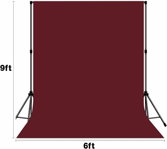 Photo Backdrop Wine Red Background Cloth Professional Photography 6x9ft Seamless Design to Eliminate Wrinkles Wedding Luxury Theme Decoration Art Exhibition Gallery Display