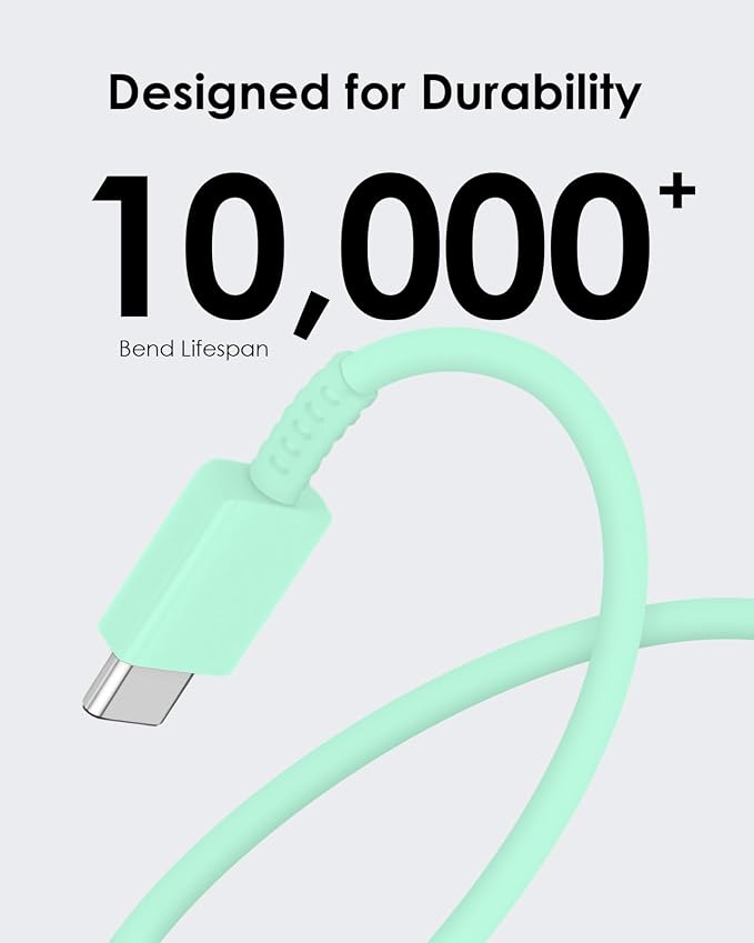 AISNI USB C Charger, 2 Pack 25W Type C Charger Fast Charging with USBC Chargers Cable 6 FT Android Phone Charge for Galaxy S25/ /S24/S23+/S22/S21/S20/Phone 17 16 15 Pro Max 16 15 Plus-Green