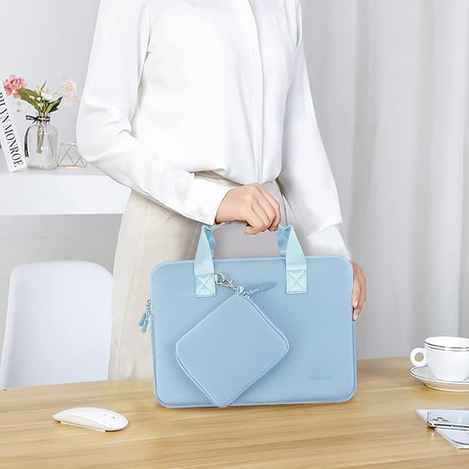 Hseok Elastic Laptop Case 13.3-14 Inches Sleeve with Small Case, Neoprene Carrying Bag Compatible with MacBook Neo 14, MacBook Pro 14 M5/M4/M3/M2/M1, XPS 14 and Most 13.3-14 Notebooks,S02B01