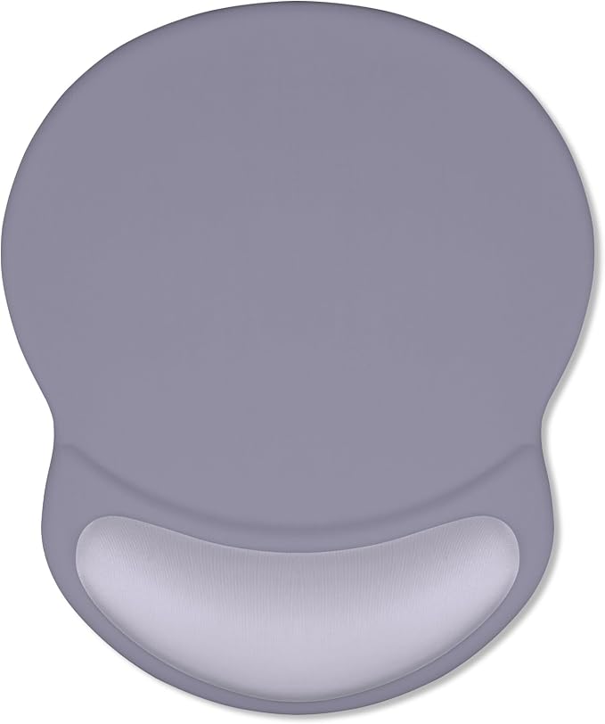 ITNRSIIET Ergonomic Mouse Pad with Comfort Gel Wrist Rest, Non-Slip PU Base, Smooth Textured Surface, Reduces Hand Fatigue & Wrist Pain, 8.7 x 7.2 Inch for Office Gaming Home, Mist Gray