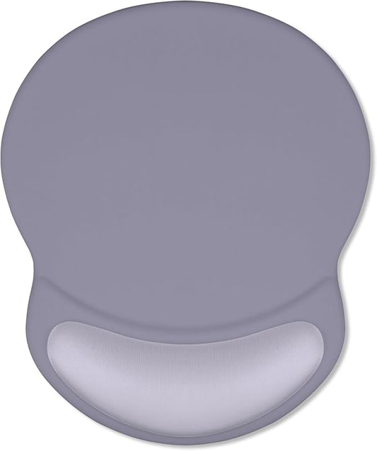 ITNRSIIET Ergonomic Mouse Pad with Comfort Gel Wrist Rest, Non-Slip PU Base, Smooth Textured Surface, Reduces Hand Fatigue & Wrist Pain, 8.7 x 7.2 Inch for Office Gaming Home, Mist Gray