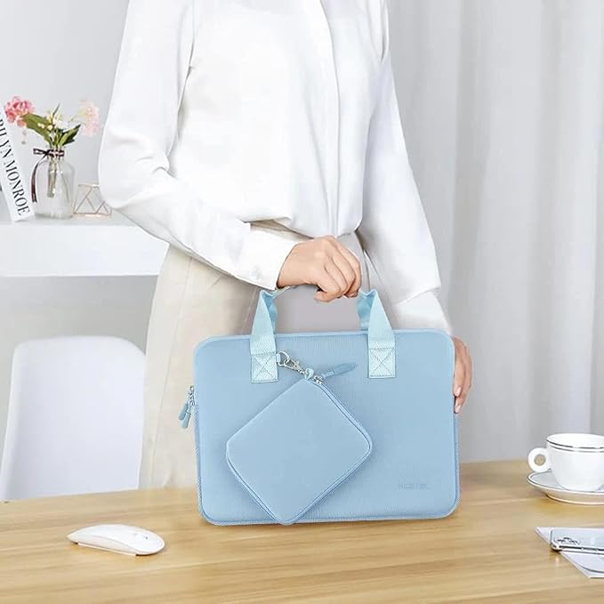 Hseok Laptop Sleeve 14.1-15 inch Case with Small Pouch, Neoprene Computer Bag Compatible with MacBook Air 15 M4 A3241 M3 A3114 M2 A2941, MacBook Pro 15 A1990 A1707, XPS 15 & More 14-15 PC,S02B01