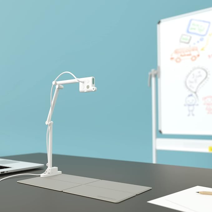 OKIOLABS OKIOCAM S 2K USB Webcam & Document Camera 2-in-1 for Teachers, Distance Learning, Video Conferencing, Remote Working, Stop Motion, Time Lapse, Overhead Video, 1440p