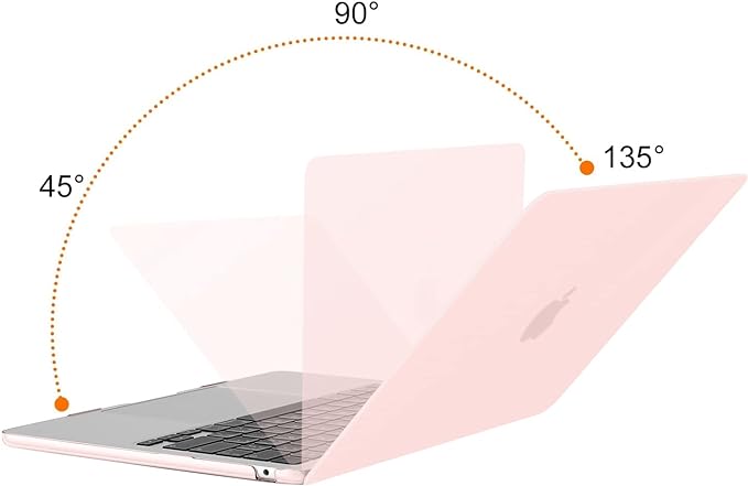 MOSISO Compatible with MacBook Air 13 inch Case M5 2026 M4 2025 M3 M2 2024-2022 A3449 A3240 A3113 A2681, Hard Shell&Keyboard Cover&Screen Film&Type C for MacBook Air 13.6 inch Case, Chalk Pink