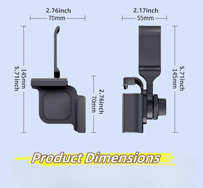 【1PACK Clamp-On Monitor Headphone Stand – Adjustable Headset Holder with 360° Rotating Hook, Silicone Protection, Space-Saving Desk Organizer for Office, Gaming & Study YA-C (Black)