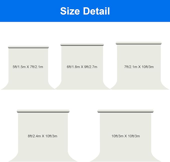 Joccun 7X10 FT Light Blue Backdrop Background for Photography,Polyester Backdrop Curtain Background Screen for Photography,Photoshoot,Video Recording,Studio(7X10ft,Light Blue)