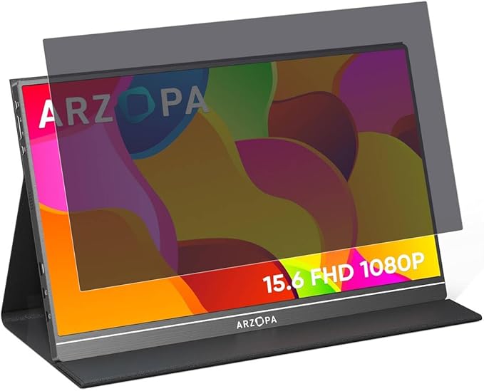 MUBUY-GOL 15.6 Inch Portable Monitor privacy Screen Protector for ASUS/MNN/KYY/ARZOPA/Yxk/QQH/Lepow/ZenScreen/InnoView/Newsoul/ForHelp, Privacy Shield and Anti-Glare Protector (Universal Fit 16:9)