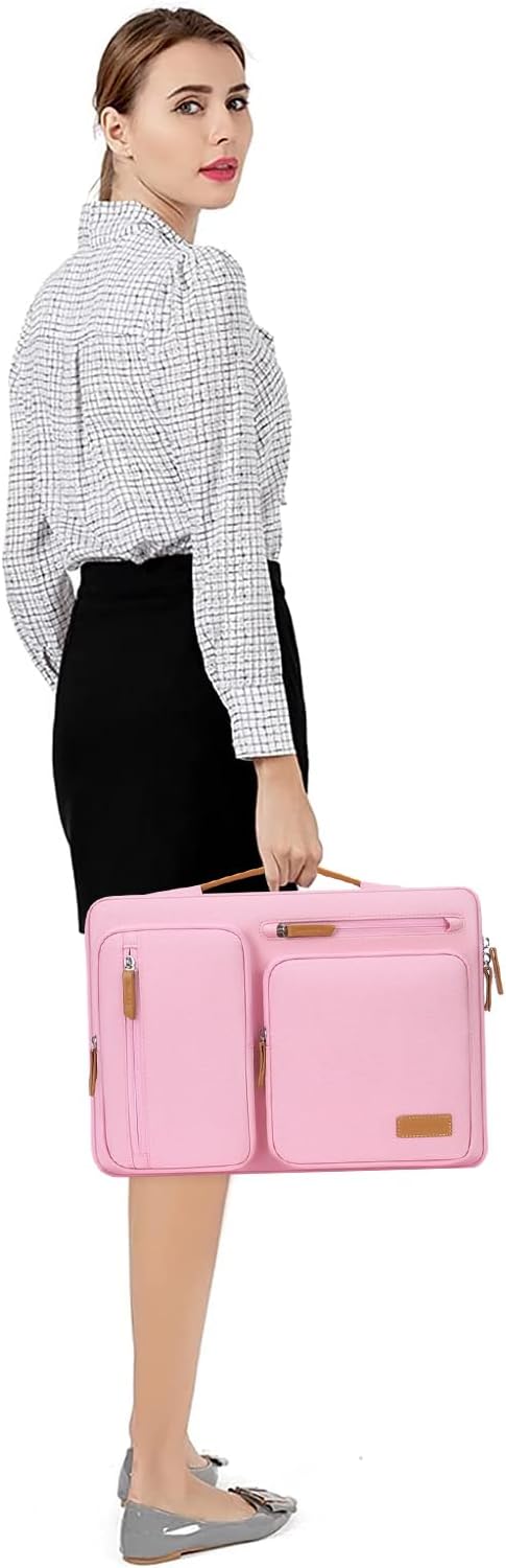 MOSISO 9-11 inch Tablet Sleeve Case for iPad A16 2025, iPad Air 11 inch M3 M2, iPad Pro 11 M4, iPad 10/9/8/7th, Galaxy Tab A9+/S9/S8/Plus 11, Side Open Carrying Bag with 4 Zipper Pockets, Pink