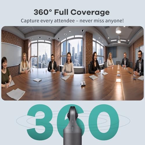 KanDao Meeting Pro 360-degree Video Conference Camera with Microphones and Speakers, AI Tracking, Smart Zooming, Automatic Focus, 4-in-one Standalone Meeting Room Camera System, Wi-fi/HDMI/USB