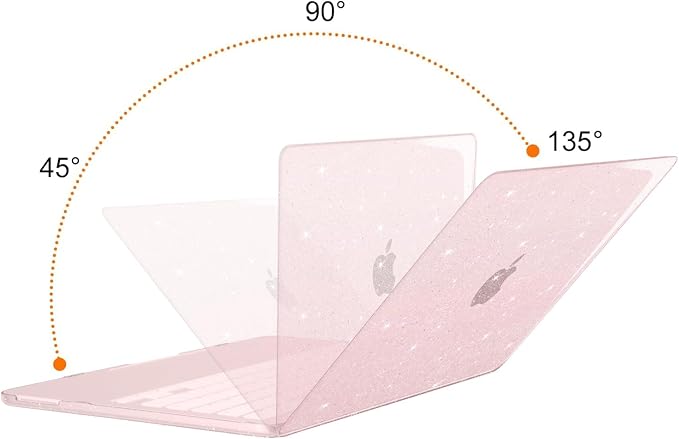MOSISO Sparkly Glitter Case Compatible with MacBook Neo Case 13 inch 2026 Release Model A3404 with A18 Pro Chip, Crack-Resistant Protective Hard Shell Case&Keyboard Cover&ScreenFilm&Pouch, Blush