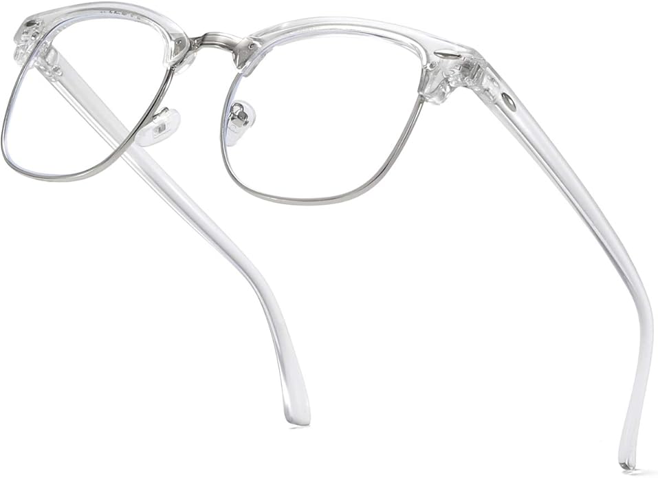 Fashion Vintage Classic Semi-Rimless Half Frame Clear Lens Glasses