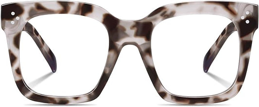 Ovresized Blue Light Blocking Glasses for Women Men Square Computer TV Eyeglasses