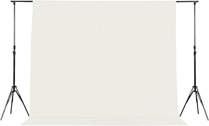 Joccun 10X10FT Ivory Backdrop Background for Photography,Polyester Backdrop Curtain Background Screen for Photography,Photoshoot,Video Recording,Studio(10X10ft,Ivory)