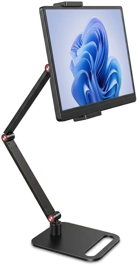 Portable Monitor Stand for Desk, Extra Tall Adjustable Tablet Holder (Max 40cm-17 Height), Aluminum 360° Swivel Arm Mount for 6-17" Screens, Fits 12.9 inch iPad Pro/16 inch Portable Displays