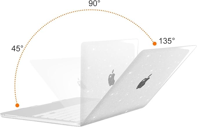MOSISO Sparkly Glitter Case Compatible with MacBook Neo Case 13 inch 2026 Release Model A3404 with A18 Pro Chip, Crack-Resistant Protective Hard Shell Case&Keyboard Cover&ScreenFilm&Pouch, Transparent