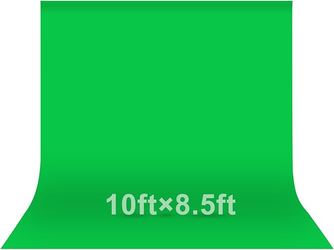 EMART Green Screen Photo Backdrop, 10x8.5 ft Photoshoot Backdrop Chroma Key Green Screen Polyester Cloth Fabric Curtain for Background Removal, Zoom Meeting, Photo Video Studio, Live Streaming