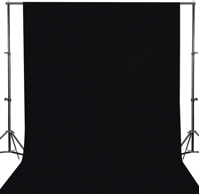 GFCC 5x7FT Black Backdrop Background - for Photography Photo Booth Backdrop for Photoshoot Background Screen Video Recording Parties Curtain