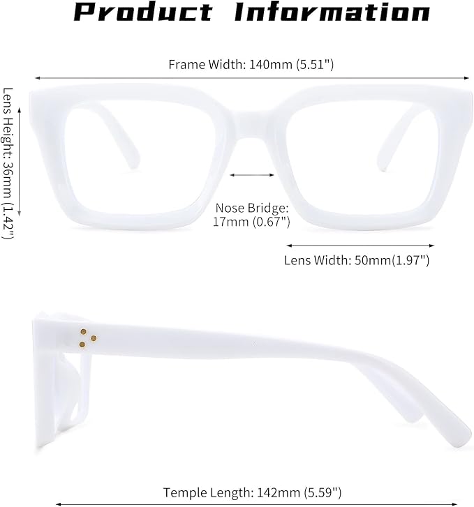 COASION Blue Light Blocking Eyeglasses Classic Thick Square Rim Frame Eyewear for Women Men
