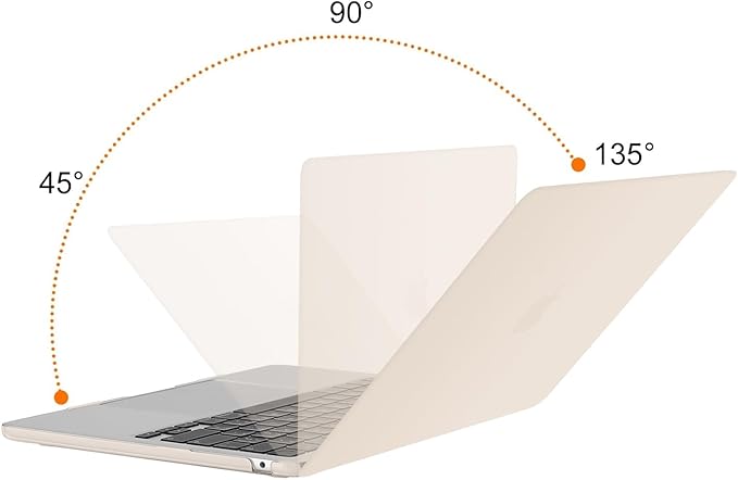 MOSISO Compatible with MacBook Air 13 inch Case M5 2026 M4 2025 M3 M2 2024-2022 A3449 A3240 A3113 A2681, Hard Shell&Keyboard Cover&Screen Film&Type C for MacBook Air 13.6 inch Case, Beige