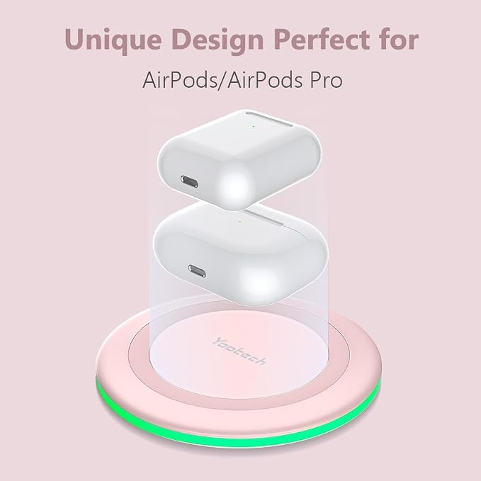 Yootech Wireless Charger,10W Max Wireless Charging Pad Compatible with iPhone 17/17 Pro/17 Pro Max/Air/16/15/14/13/SE 2022/12/11,Samsung Galaxy S25/S24/S23,for AirPods Pro 3(No AC Adapter)