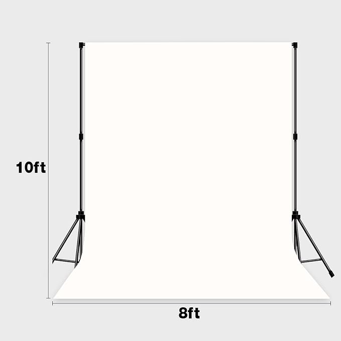 White Backdrop for Photoshoot,Photo Background for Party Portrait Photoshoots Video Studio 8x10FT