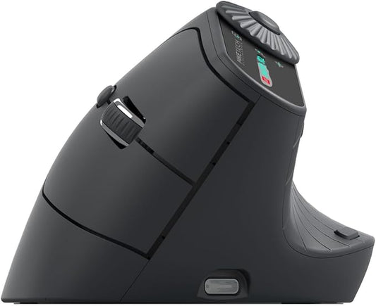 Vertical Ergonomic Mouse 2.4G Wireless BT Task Window Switching and Horizontal Scrolling,Adjustable DPI, Lightweight for Laptop,Desktop,PC,MacBook, Black (MKE 604)