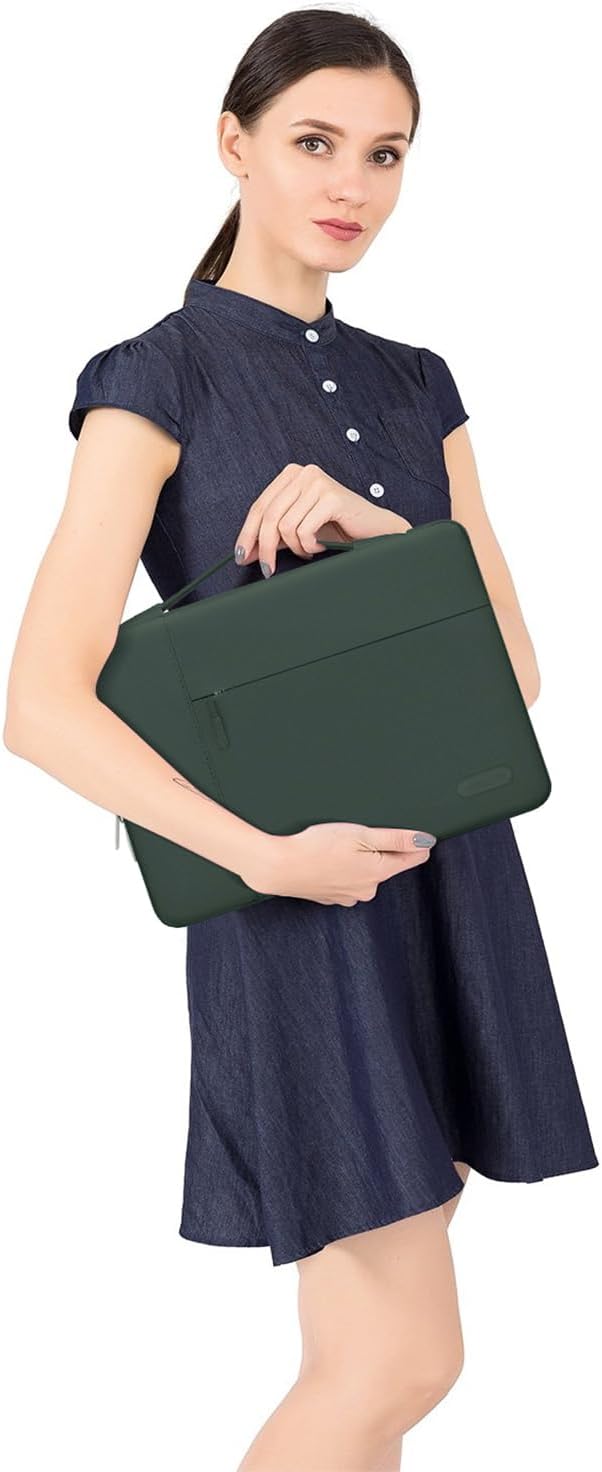 MOSISO Laptop Case 13.3 inch, 13-13.3 inch Laptop Sleeve with Handle Compatible with MacBook Air/Pro 13/Pro 14 M5 M4 M3 M2 M1,HP Dell ASUS Lenovo, Polyester Multifunctional Computer Bag,Midnight Green