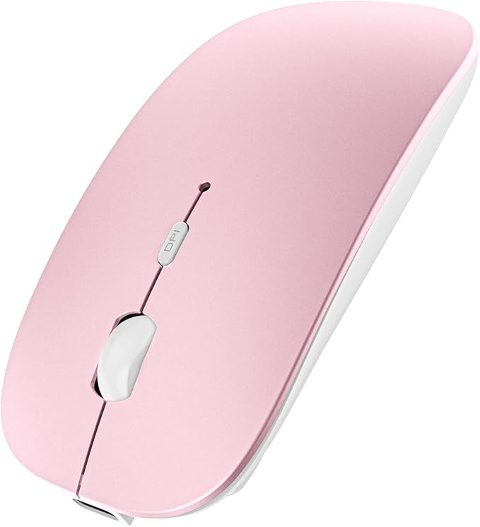 SUNGI Bluetooth Mouse,Slim Rechargeable Silent Mouse with Jiggler Mode for MacBook pro MacBook Air/iPhone/ipad/Tablet/Laptop/Notebook,Pink